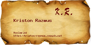 Kriston Razmus névjegykártya
